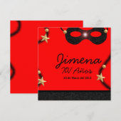Invitación XV años Kaart (Voorkant / Achterkant)