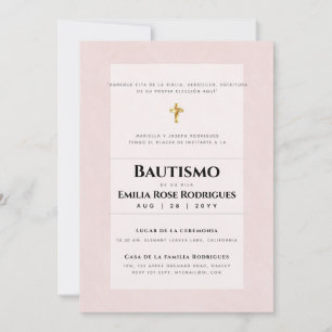 Invitaciones de Bautismo Español Católico Moderno Kaart