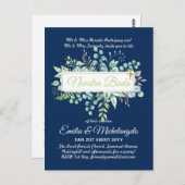 Invitaciones De Boda Baratas HOJAS Modernas Briefkaart (Voorkant / Achterkant)