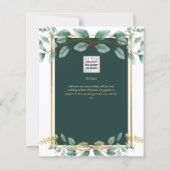 Invitaciones de Boda Bilingües Verde Esmeralda (Achterkant)