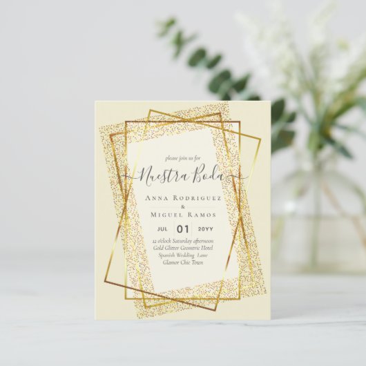 Invitaciones de Boda, budget van de Spaanse wedden (Staand voorkant)