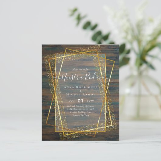 Invitaciones de Boda, budget van de Spaanse wedden (Staand voorkant)