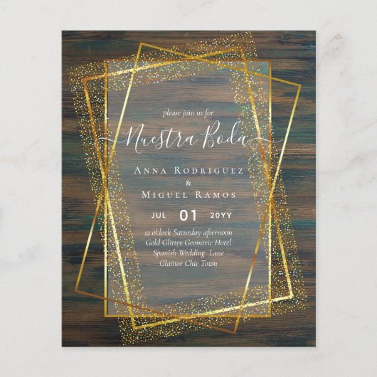 Invitaciones de Boda, budget van de Spaanse wedden (Voorkant)