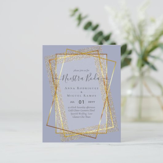 Invitaciones de Boda, budget van de Spaanse wedden (Staand voorkant)
