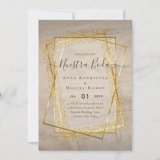 Invitaciones de Boda, budget van de Spaanse wedden Kaart (Voorkant)