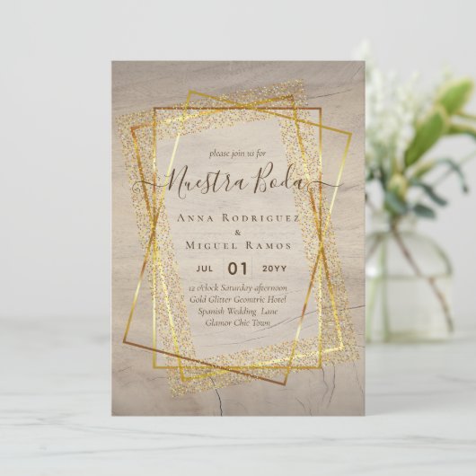 Invitaciones de Boda, budget van de Spaanse wedden Kaart (Staand voorkant)