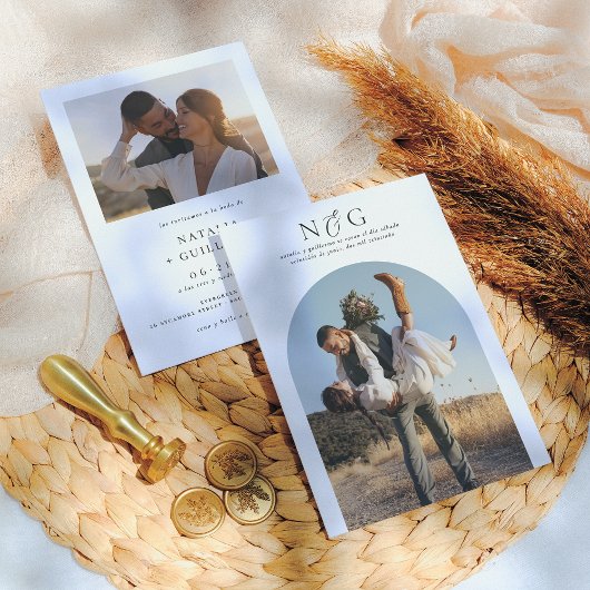 Invitaciones de Boda Elegantes Foto en Arco Kaart