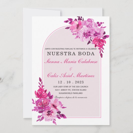 Invitaciones de Boda en Español Elegantes Kaart (Voorkant)