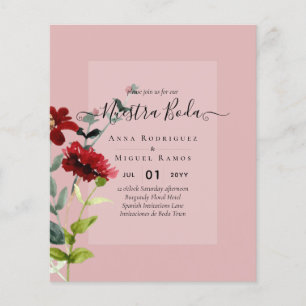 Invitaciones de Boda Roze Bloemen Bruiloft BUDGET Flyer