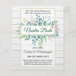 Invitaciones de Boda, Spain Wedding GREENERY Flyer