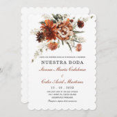 Invitaciones de Boda Terracota Elegantes Kaart (Voorkant / Achterkant)