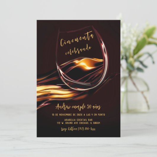 Invitaciones de Cumpleaños Número 50 para Hombre Kaart (Staand voorkant)