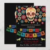 invitaciones dia de los muertos, helloween invite (Voorkant / Achterkant)