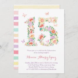 Invitaciones Quinceañera con mariposas butterflies Kaart