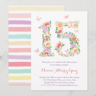 Invitaciones Quinceañera con mariposas butterflies Kaart