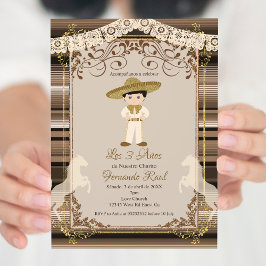 Invitaciones Tres Anos, Charro Tres Anos Invites Kaart