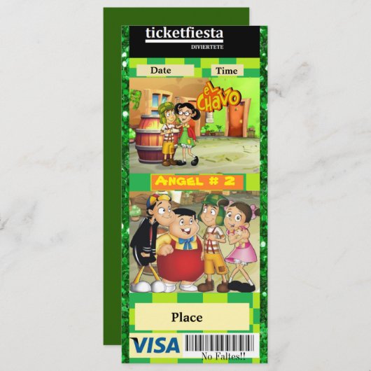 invitacon El chavo del ocho Kaart (Voorkant / Achterkant)