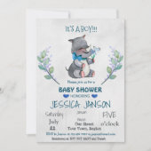 INVITATIE BABY SHOWER KUT RHINO BOY KAART
