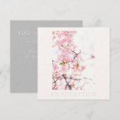 INVITATIE : CHERRY BLOSSOM BRANCH KAART (Voorkant / Achterkant)
