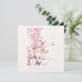 INVITATIE : CHERRY BLOSSOM BRANCH KAART (Staand voorkant)