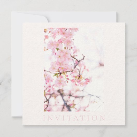 INVITATIE : CHERRY BLOSSOM BRANCH KAART (Voorkant)