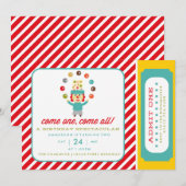 INVITATIE CIRCUS CARNIVAL BIRTHDAY PARTIJ KAART (Voorkant / Achterkant)