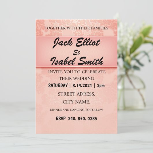 INVITATIE DE MARIAGE DE LUXE KAART (Staand voorkant)