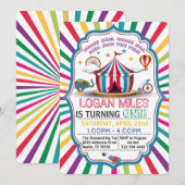 INVITATIE DOOR DE CIRCUS PARTIJ VOOR LICHAMEN KAART (Voorkant / Achterkant)