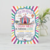 INVITATIE DOOR DE CIRCUS PARTIJ VOOR LICHAMEN KAART (Staand voorkant)