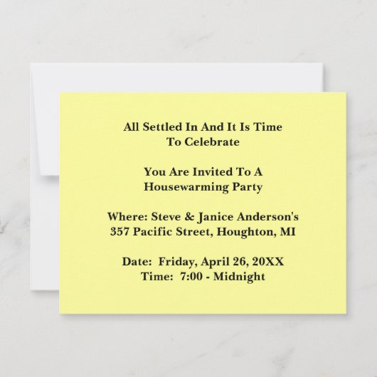 INVITATIE Home VAN  Stijl Kaart (Achterkant)