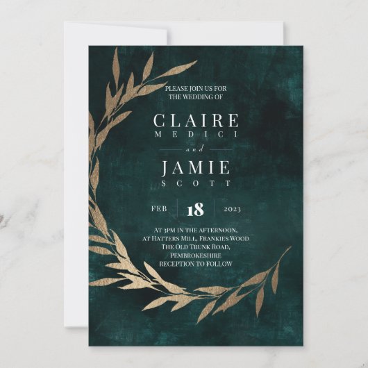 INVITATIE - KLASSIEKE 'GROENE RUSTIC' SAVE THE DATE (Voorkant)