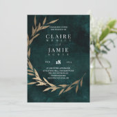 INVITATIE - KLASSIEKE 'GROENE RUSTIC' SAVE THE DATE (Staand voorkant)