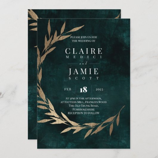 INVITATIE - KLASSIEKE 'GROENE RUSTIC' SAVE THE DATE (Voorkant / Achterkant)