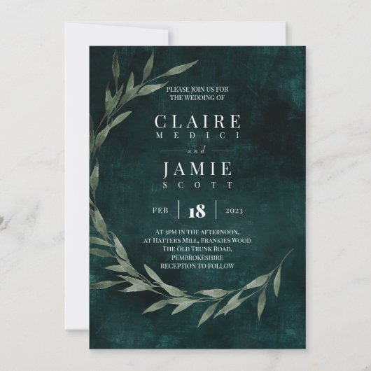INVITATIE - KLASSIEKE 'GROENE RUSTIC' SAVE THE DATE (Voorkant)