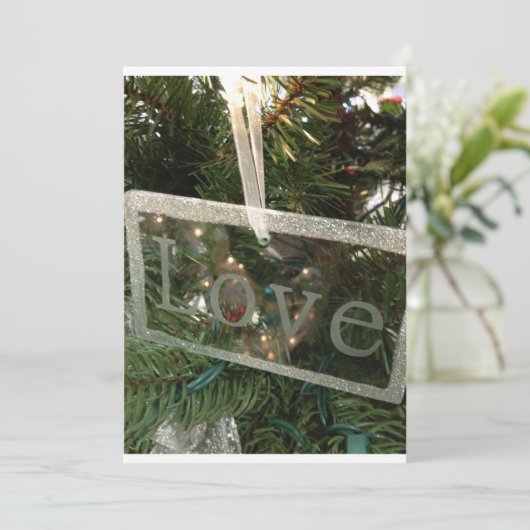 INVITATIE "LOVE" CHRISTMAS PARTIJ KAART (Staand voorkant)