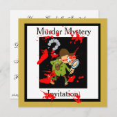 INVITATIE OP EEN MURDER MYSTERY WEEK-END KAART (Voorkant / Achterkant)