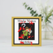 INVITATIE OP EEN MURDER MYSTERY WEEK-END KAART (Staand voorkant)