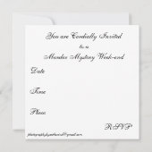 INVITATIE OP EEN MURDER MYSTERY WEEK-END KAART (Achterkant)