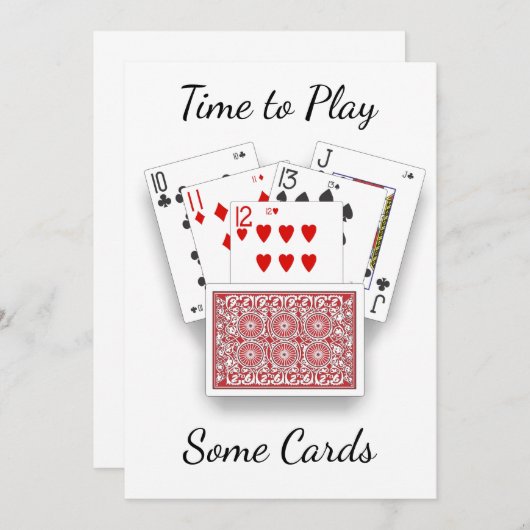 **INVITATIE OP SPELKAARTEN** KAART (Voorkant / Achterkant)