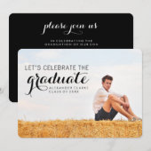 INVITATIE PARTIJ CELEBRATE FOTO GRADUATION KAART (Voorkant / Achterkant)