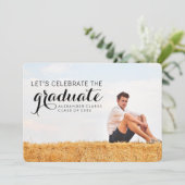 INVITATIE PARTIJ CELEBRATE FOTO GRADUATION KAART (Staand voorkant)