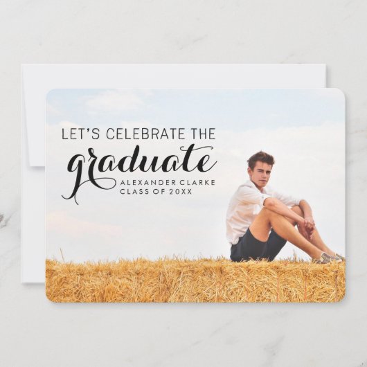 INVITATIE PARTIJ CELEBRATE FOTO GRADUATION KAART (Voorkant)