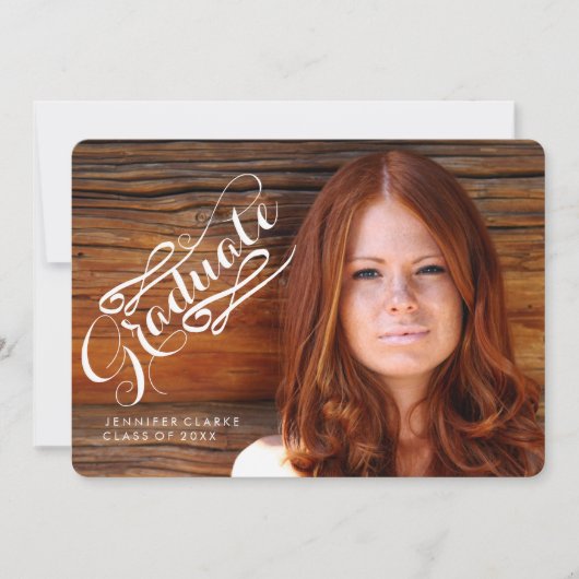 INVITATIE PARTIJ CELEBRATE FOTO GRADUATION KAART (Voorkant)