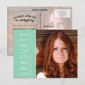 INVITATIE PARTIJ CELEBRATE FOTO GRADUATION UITNODIGING BRIEFKAART (Voorkant / Achterkant)