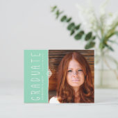 INVITATIE PARTIJ CELEBRATE FOTO GRADUATION UITNODIGING BRIEFKAART (Staand voorkant)