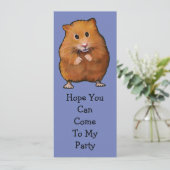 INVITATIE PARTIJEN HAMSTER: Oorspronkelijke illust Kaart (Staand voorkant)