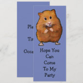 INVITATIE PARTIJEN HAMSTER: Oorspronkelijke illust Kaart (Voorkant / Achterkant)