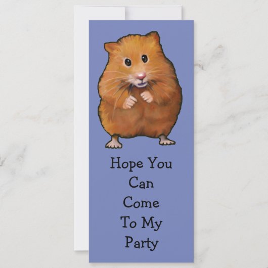 INVITATIE PARTIJEN HAMSTER: Oorspronkelijke illust Kaart (Voorkant)