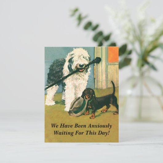 INVITATIE PARTIJEN Honden die het laatst wachten Kaart (Staand voorkant)