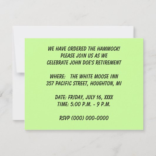 INVITATIE PARTIJEN TERUGWINNING ~ GEARNEERDE HAMMO KAART (Achterkant)